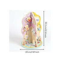 Freestanding Tree-Shaped Activity Toy Pastel Wooden Bead Maze Toy Cartoon-Style Wooden Bead Maze Smooth Finish for Children