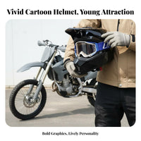 Full Face Motocross Helmet Shell Bike Full Face Helmet Lightweight Guarding Gear for Kart Racers, Motorcyclists