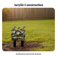 Acrylic Gnome Plant Pick Whimsical Design Gnome Garden Stake Waterproof