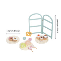 Toy Dessert Stand with Pretend Desserts Three-Tier Dessert Stand with Sweets Rounded Edges Wooden Pretend Desserts Set for Classroom