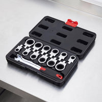 13 Pieces Ratcheting Wrench with Replaceable Heads Flexible Wrench Set with Interchangeable Heads Compact Ratchet for Tight Areas