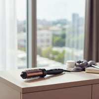 Two-Way Voltage Heated Styling Comb Fast-Heating Styling Comb with LCD Display Volumizing Hot Round Brush Tangle-Tangle-Free for Travel