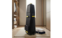 Reinforced Base Wheeled Golf Travel Bag Black Rolling Golf Travel Bag Geometric Pattern Sports Luggage