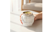 Stainless Steel Torso Cup Novelty Muscle Cup Sculpted Tumbler Brushed Metal for Hosts, Home Bar, Parties