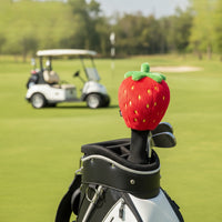 Strawberry Golf Headcover Knitted Golf Driver Cover with Knit Neck Guarding Driver Head Cover for Golfers