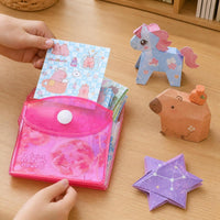 Cute Cartoon Double-Sided Printed Origami Paper for Kids, Small Square Sheets for Crane Folding