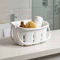 Ventilated Toiletry Basket with Handle Drainage Storage Basket with Handle Washable Shower Organizer Multipurpose for Closet