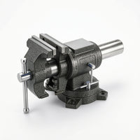 Bench Vise with Swivel Base Double-Jaw Bench Vise Cast-Metal for Workshops