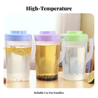 5 Pieces Large Capacity Cold Water Kettle Heat Resistant Pitcher with Lid Shatterproof Transparent Drink Jug with Lid for Parties, Picnics