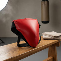 Contoured Hard Shell Groin Guard Breathable Padded Groin Protector Elastic Straps Combat Sports Gear Secure Fit for Combat Arts