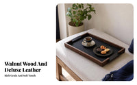 Walnut-Framed Tray Shallow decorative Tray Easy to Clean Accessory