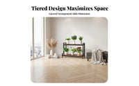 With casters Tiered Plant Stand Multitiered Rolling Flower Pot Stand Space-Saving Display Shelf Easy Assembly for Gardening lovers, Apartment Dwellers, Balcony, Living Room, Porch, Corner