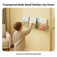 Transparent Design Clear suspended shelf Space-Saving vertical surfaceMounted Storage Modern & design Display Rack adaptable for Book Lovers, residents, Behind Door, Hallmethod, Bedroom, Living Room