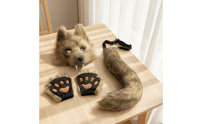 Wolf Face Covering Faux Shaggy Synthetic Hair Face Covering Shaggy Costume Accessory for Cosplayers, Adults, Cosplay, Halloween