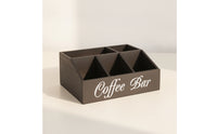 Coffee Bar Organizer Wooden Desktop Coffee Organizer Storage Box Divided Holder Slanted for Office Breakroom