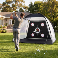 Golf Hitting Net Practice Cage with Chipping Target for Indoor Outdoor Training
