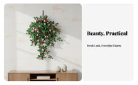 Wall Hanging Flower Basket Covers Im Optimal Ions Artificial Hanging Plant Maintenance Faux Rose Wall Decor for Homeowners, Living Room, Restaurant