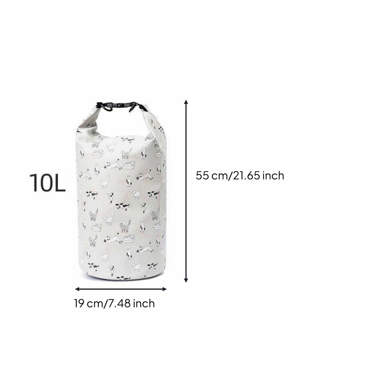 Large Capacity Cartoon Print Dry Bag Long-Lasting Waterproof Backpack Sack Lightweight for Children, Swimming, Camping, Boating
