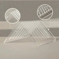 Desk File Organizer Acrylic Desktop File Sorter Triangular Rack with Slots Clear Vinyl Album Storage Transparent for Collectors