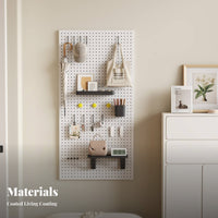 Space-Saving Pegboard Panel Customizable Layout Pegboard Organizer Kit Attractive Surface Household Storage Multi-Functional for DIY Enthusiasts, Homeowners, Entryway, Bedroom, Kitchen, Craft Room