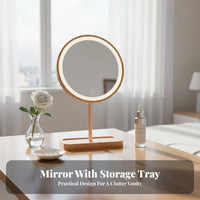Lighted Makeup Mirror with Tray Base illuminated light upd Home Furnishing for Gifters