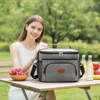 Portable Cooler Bag with Shoulder Strap Lightweight Soft-Sided Cooler Compact Insulated Lunch Bag Leakproof for Picnics