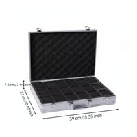 Large Capacity Aluminum Watch Briefcase Portable Design Multi-Slot Watch Carrying Case for Travel