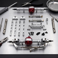 RC Axle Kit with Shock Absorbers Heavy-Duty Front and Rear Axle Set Easy to Install RC Car Axles for Builders