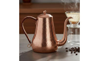 Hammered Copper Coffee Pot Heat-Resistant Grip Copper Gooseneck Kettle Leak Design Pour over Coffee Kettle for Home, Baristas, Cafe