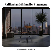 Industrial Design Minimalist Tripod Chair Designer Inspired Dining Seat Ergonomic Backrest Household Furniture Lightweight Frame for Homeowners, Design Enthusiasts, Business Owners, Restaurant, Kitchen, Living Room, Home Office