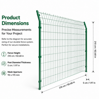 Grass Green Wire Fence Panel, Double Wire Mesh Fencing, PVC Coated Galvanised Security Fence Panels for Solar Farms, Livestock Enclosure Fencing