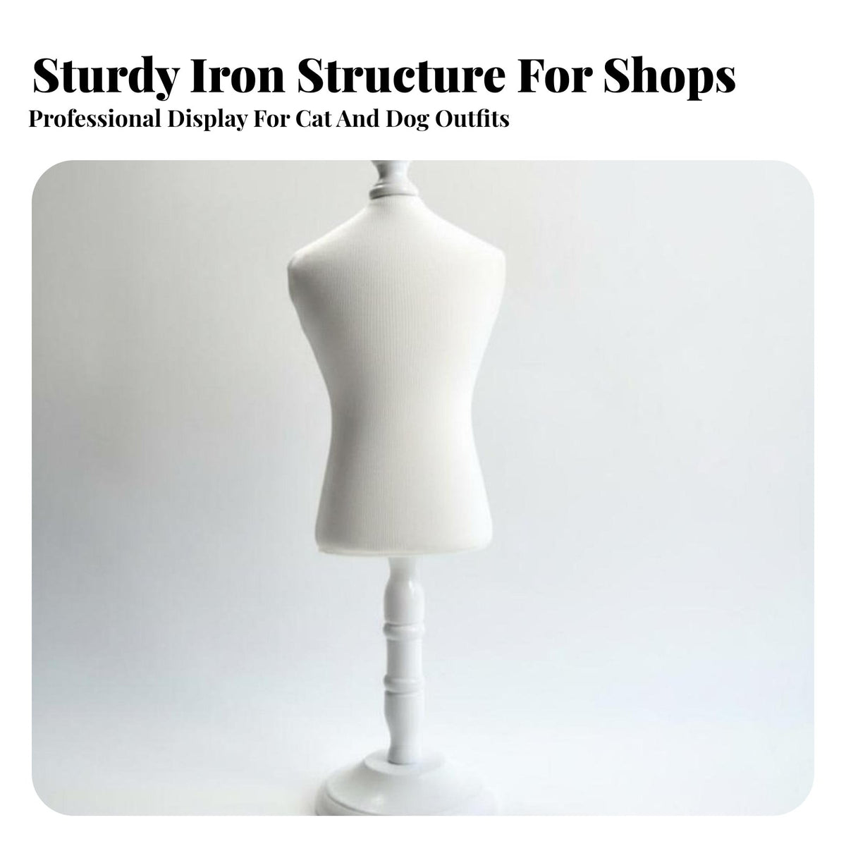 Stable Base Pet Mannequin Torso Lightweight Dog Clothes Display Form Easy to Assemble Cat Apparel Mannequin Elegant Design for Online Sellers, Boutique Owners, Crafters, Product Photography, Retail Shop S, Craft Fairs, Clothing Shop
