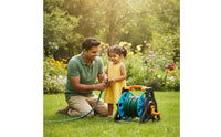 Manual Winding Hose Reel Cart with Crank Handle Portable Hose Storage Cart Heavy Duty Rust Resistant for Garden Watering