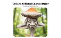 3 Pieces Resin Mushroom Sculpture Whimsical Design Resin Mushroom Figurine Creative Gift Three Wise Mushrooms Statue for Gardeners, Patio, Desktop