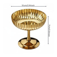 Stainless Steel Dessert Cup Food-Grade Footed Ice Cream Dish Polished Finish Footed Dessert Bowl for Party