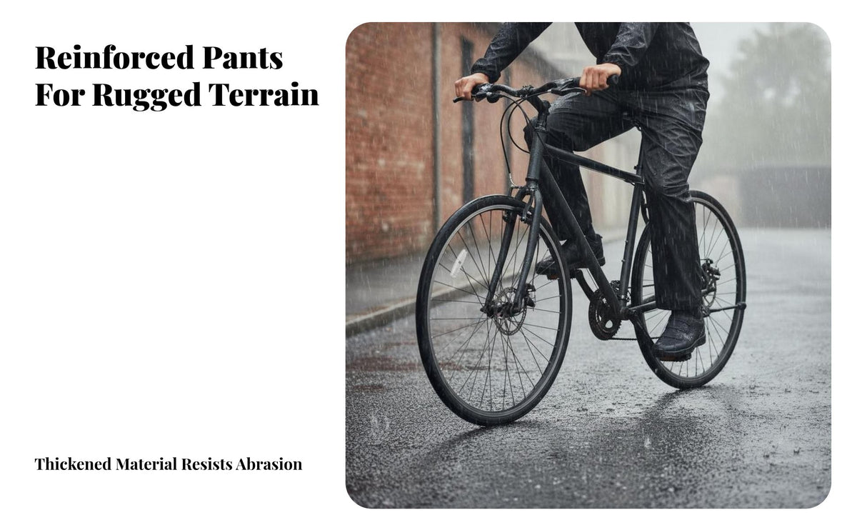 Biking Rain Trousers Double Layer Design Breathable Waterproof Pants Windproof Unisex Rain Pants for Cyclists, Commuters, Commuting, Camping, Fishing
