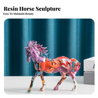 Nordic Design Water Transfer Print Horse Modern Decor Running Horse Statue Original Design for Living Room, Desktop, Bookshelf