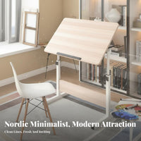 Sturdy Steel Frame Adjustable Drawing Table Multi-Purpose Tilting Drafting Table Height Adjustable Craft Station for Designers, Architects, Hobbyists, Classroom, School, Workshop, Office