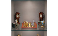 Dollhouse Chess Table with Pieces Metal Dollhouse Chessboard with Pieces Compact Furniture for Diorama