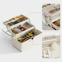 Tool Storage Box Compact Folding Tool Box Foldable Toolbox Sturdy Organizer Transparent for DIYers, Home Repair, Garage