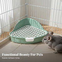 Small Creature Corner Toilet Detachable Mesh Triangle Pet Potty Triangle Potty Guide Removable Grate Corner Litter Box Sturdy