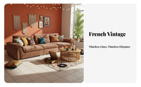 Adjustable Backrest Settee French design Living Room Seating Persimmon Color Couch for Apartment Dwellers, Homeowners, Lounge Area