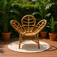 Chinese Style Rattan Single Chair for Balcony and Garden