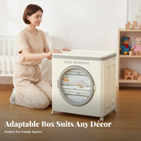 Large Foldable Bin with casters Multi-Functional Storage Container Easy Assembly