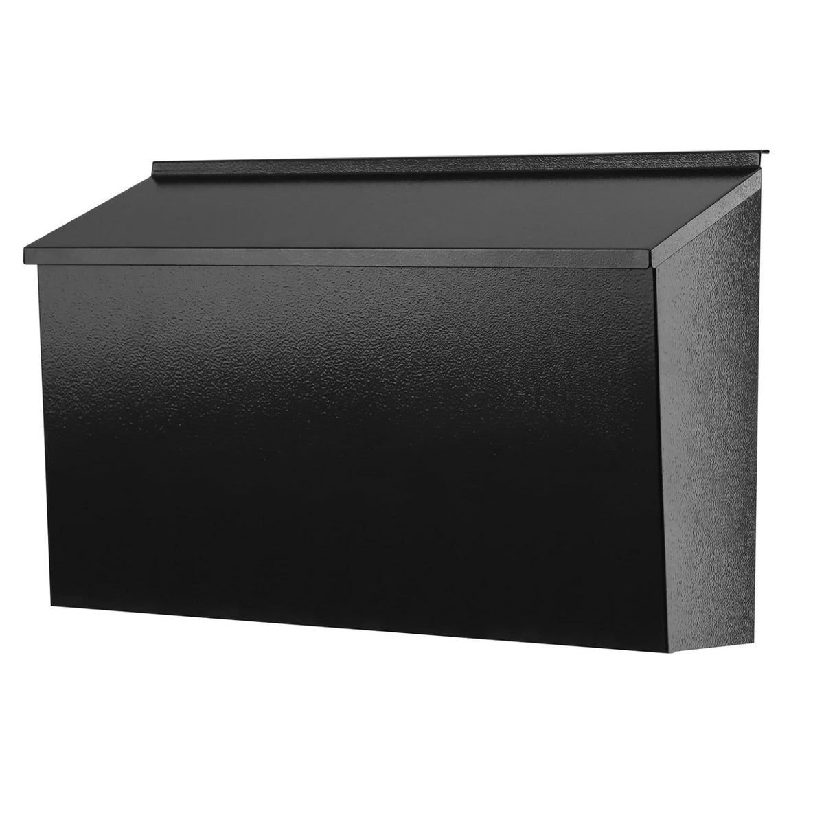 Mailbox with Slanted Lid Matte Black Mail Box Rectangular Hardware for Fence