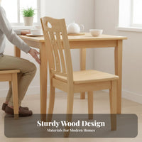 Solid Wood Construction Wooden Side Chair Chinese Design Slatted Back Wooden Chair Long-Lasting and Stable Seating Furniture High Weight Capacity for Homeowners, Families, Restaurant Owners, Dining Room, Kitchen, Cafe