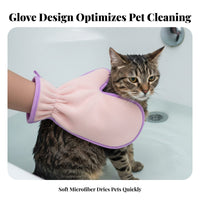 Soft Material Microfiber Dog Drying Towel Glove Skin-Friendly Pet Drying Glove Machine Washable for Professional Groomers, Bathtime, Home
