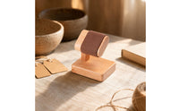 Rectangular Base Wooden Watch Display Stand Upright Support Padded Watch Cradle Stand Compact