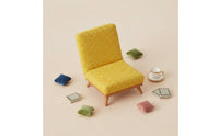 Realistic Model 1:12 Scale Dollhouse Chair Miniature Single Sofa Dollhouse Accent Chair for Collectors