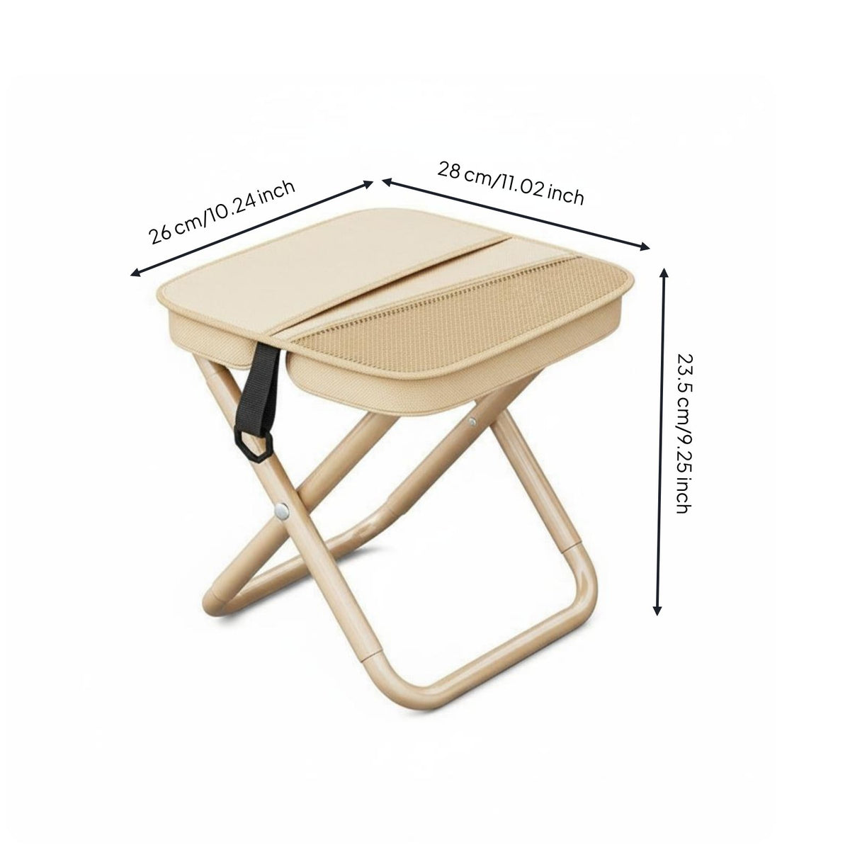 Quick Setup Portable Camping Stool Stable Folding Camp Stool Long-Lasting for Travelers, Fishers, Queuing